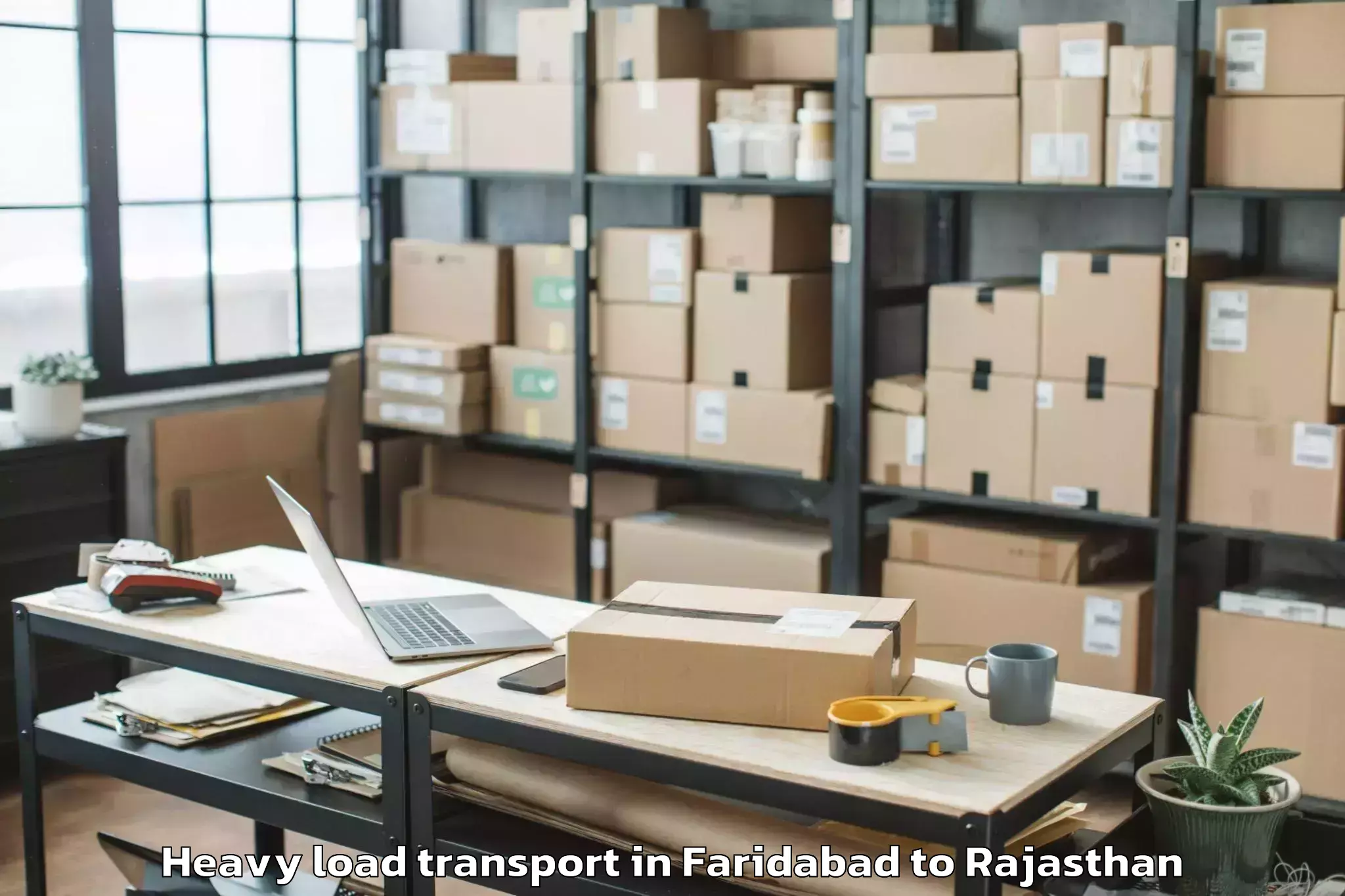 Book Faridabad to Chhoti Sadri Heavy Load Transport Online